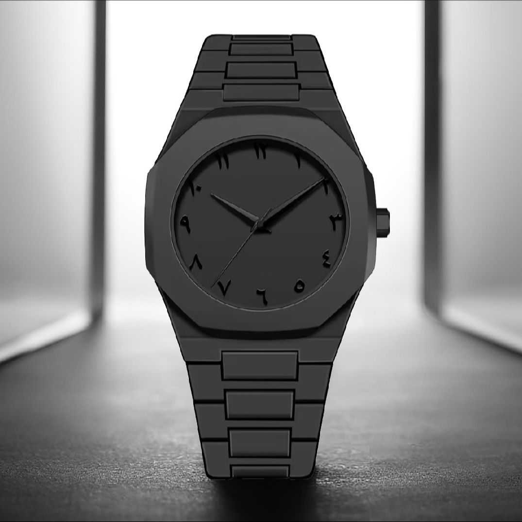 Picture of Arabic Watch Waterproof Men's Quartz Watch Black PC Plastic watch for men - Aura Arabic Watch - Black