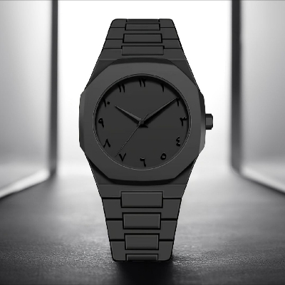 Picture of Arabic Watch Waterproof Men's Quartz Watch Black PC Plastic watch for men - Aura Arabic Watch - Black
