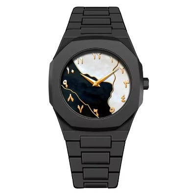 Picture of Arabic Watch Waterproof Men's Quartz Watch Black PC Plastic watch for men - Aura Arabic Watch - Black