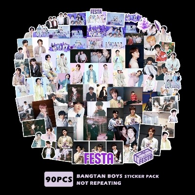 Picture of 106Pcs/Set BTS Pattern Stickers PVC Luggage Laptop Guitar Decals Collection Gift Wall Decoration