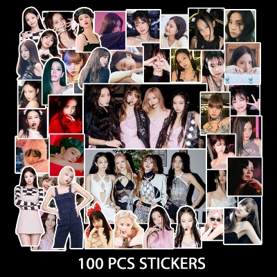 Picture of 100Pcs/Set BlackPink Pattern Stickers PVC Luggage Laptop Guitar Decals Collection Gift