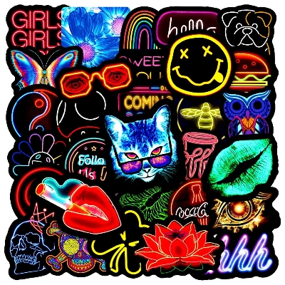 Picture of 50Pcs/Pack Graffiti Waterproof Sticker Decal Luggage Laptop Lights Stickers
