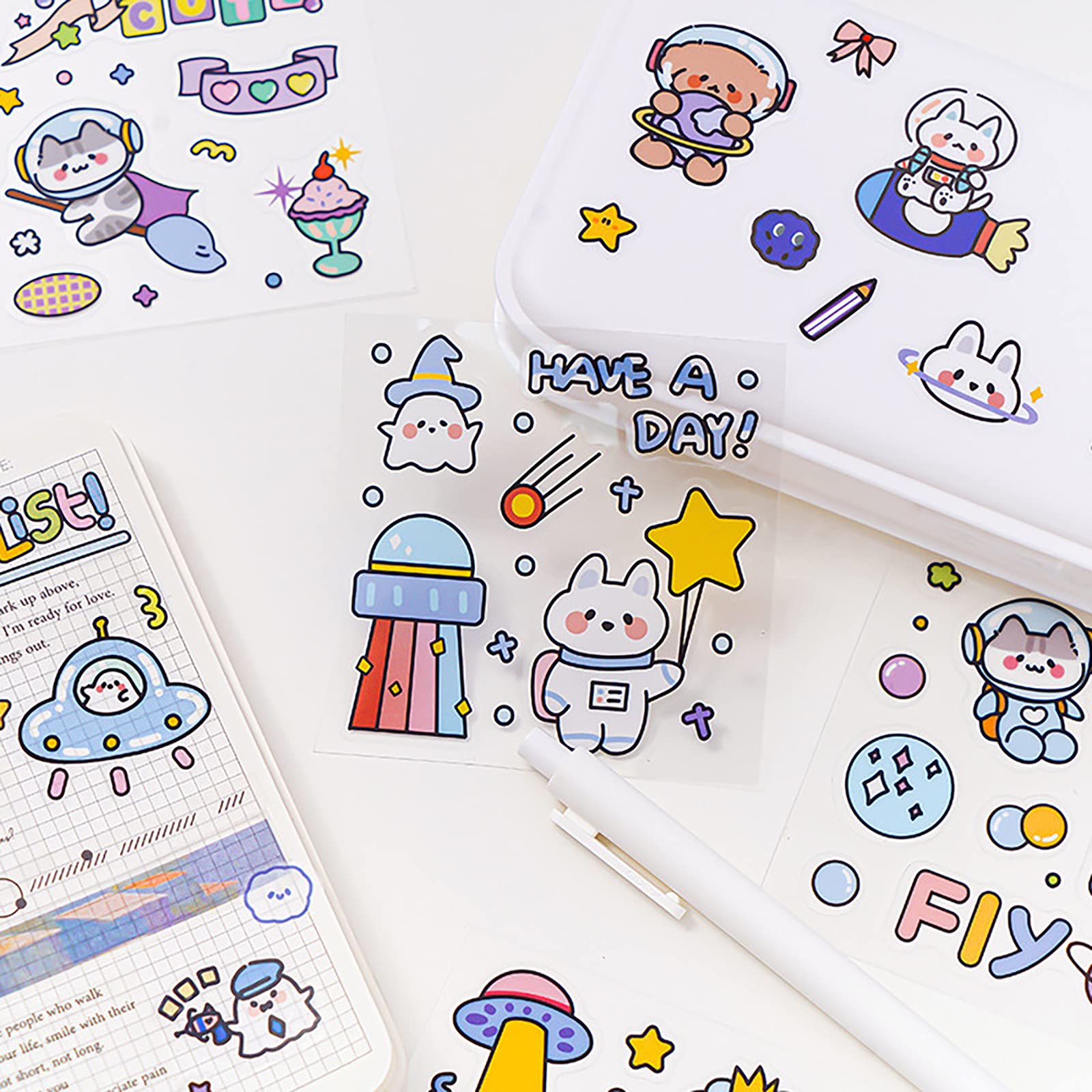 Picture of 100Pcs Stickers Anime Figure Pattern Decorative PET Cartoon Character Decals for Scrapbook