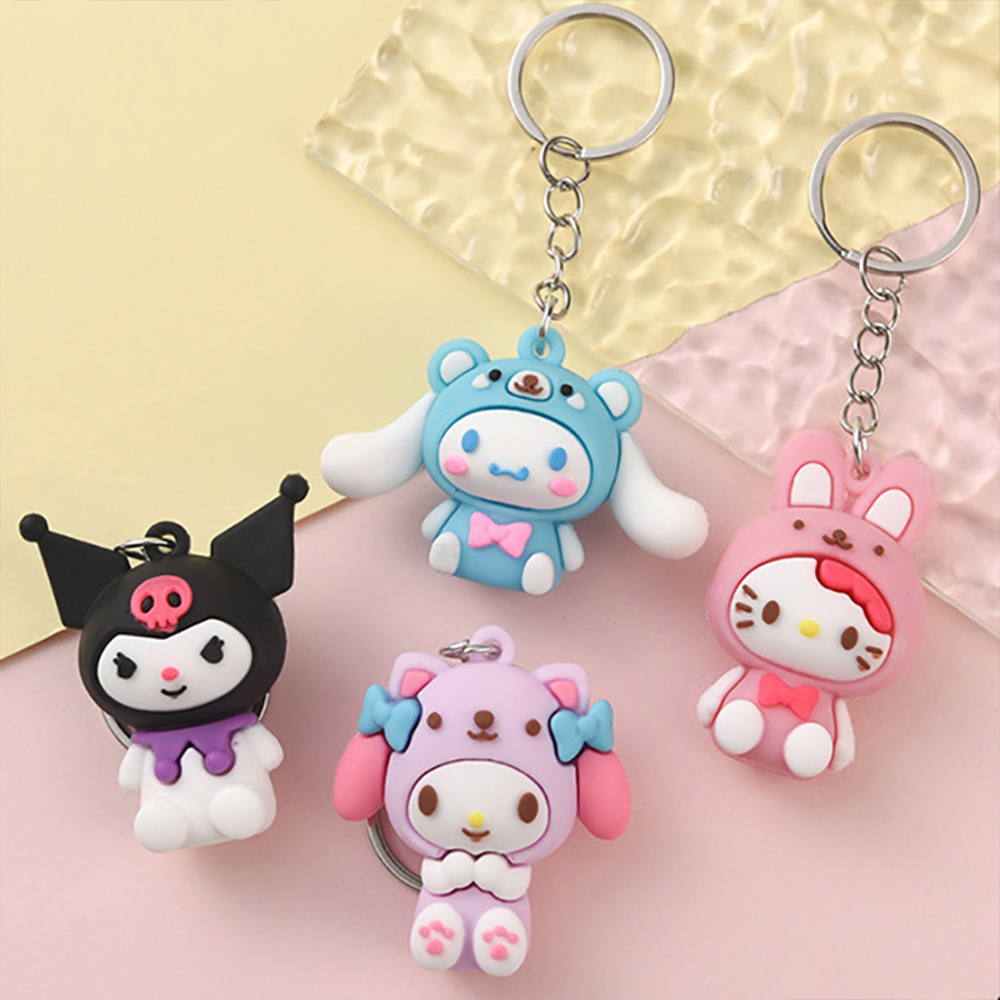 Picture of Creative Rubbe Keychain/Popular Cartoon KT Series Car Pendant Decoration For Bags/Key Rings Accessories