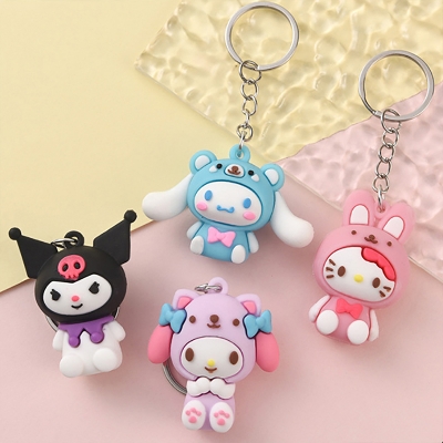 Picture of Creative Rubbe Keychain/Popular Cartoon KT Series Car Pendant Decoration For Bags/Key Rings Accessories