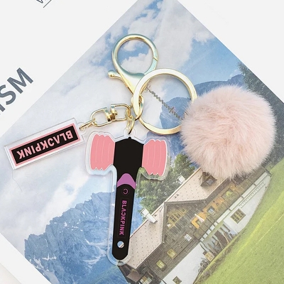 Picture of BLACKPINK Key Ring With Soft Fluffy Puff Ball