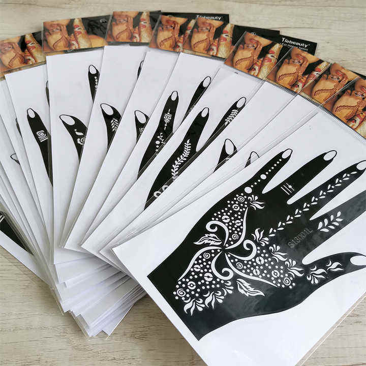 Picture of Henna Sticker Mehndi Eid 2025 Bridal Tatto Design Waterproof Stencils Reusable 1 Pair = 2 Pieces