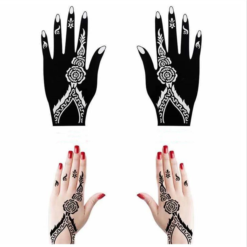 Picture of Henna Sticker Mehndi Eid 2025 Bridal Tatto Design Waterproof Stencils Reusable 1 Pair = 2 Pieces