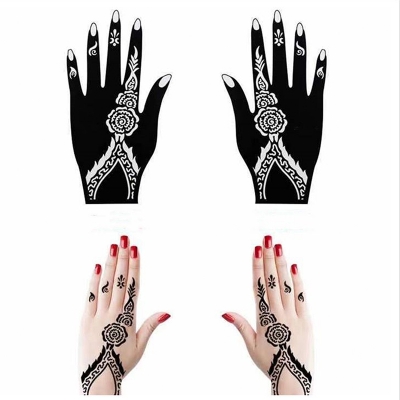Picture of Henna Sticker Mehndi Eid 2025 Bridal Tatto Design Waterproof Stencils Reusable 1 Pair = 2 Pieces