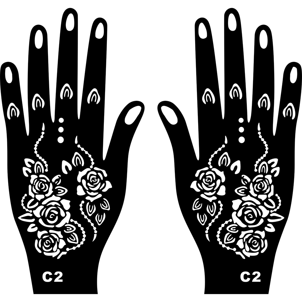 Picture of Henna Sticker Mehndi Eid 2025 Bridal Tatto Design Waterproof Stencils Reusable 1 Pair = 2 Pieces
