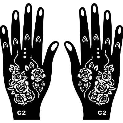 Picture of Henna Sticker Mehndi Eid 2025 Bridal Tatto Design Waterproof Stencils Reusable 1 Pair = 2 Pieces