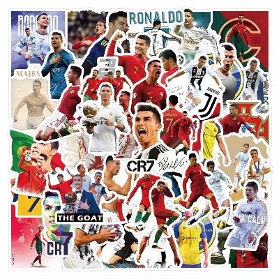 Picture of 50Pcs Set Cristiano Ronaldo Pattern Stickers PVC Luggage Laptop Guitar Decals Collection Gift Wall Decoration