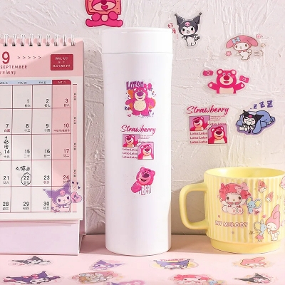 Picture of 100PCS/Box Sanrio Kawaii Stickers Mymelody Kuromi Cute Anime Cartoon Decoration Stationery DIY Decoration Stickers Children Toys Gifts