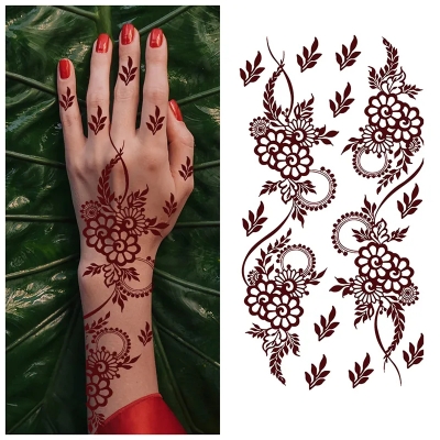 Picture of Henna Eid 2025 Collection Lace Mehndi Sticker Hand Bridal Tattoo Temporary Design
