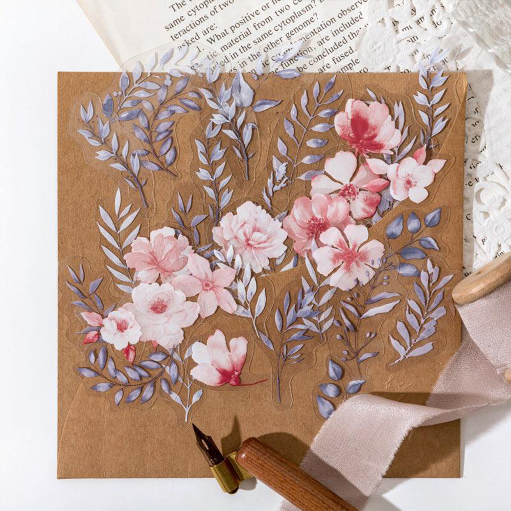 Picture of 40PCS Dense Series Leaves PET Waterproof Stickers Album Diary Journal Decorative Crafts Scrapbooking DIY Sticker