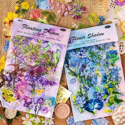 Picture of 100PCS Vintage Flower Talk Series Stickers Album Diary Journal Decorative Crafts Scrapbooking DIY Sticker