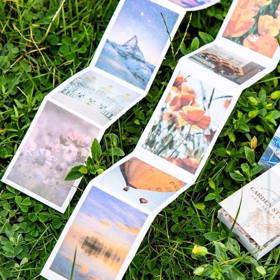 Picture of 50PCS Garden Star Series INS Basic Material Book Memo Pad Washi Sticker Literary Mail Card Journal Planner Diary DIY Scrapbooking Stickers