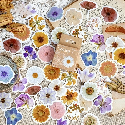 Picture of 46PCS Beautiful From All Cute Series Stickers Album Diary, Flower Journal Decorative Crafts Scrapbooking DIY Boxed Sticker