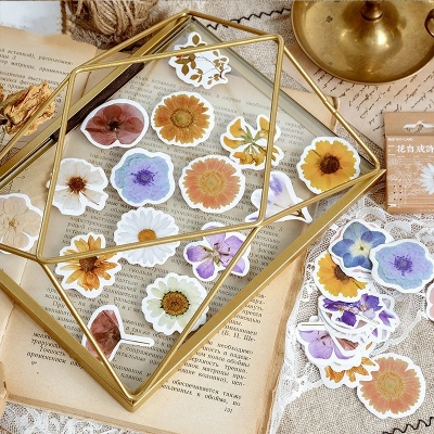 Picture of 46PCS Beautiful Botanical Bliss Stickers Album Diary, Flower Journal Decorative Crafts Scrapbooking DIY Boxed Sticker