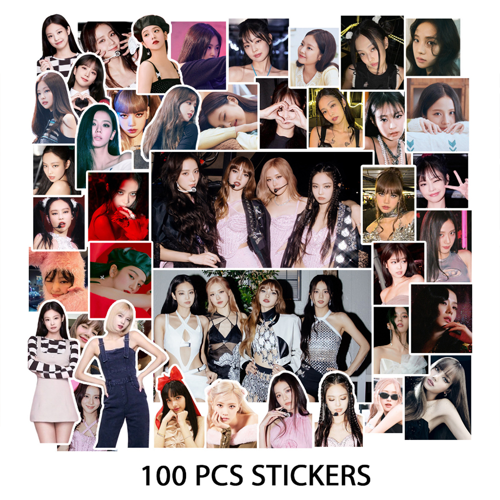 Picture of 100PCS BLACKPINK Coachella Pattern Stickers PVC Luggage Laptop Guitar Decals Collection Gift