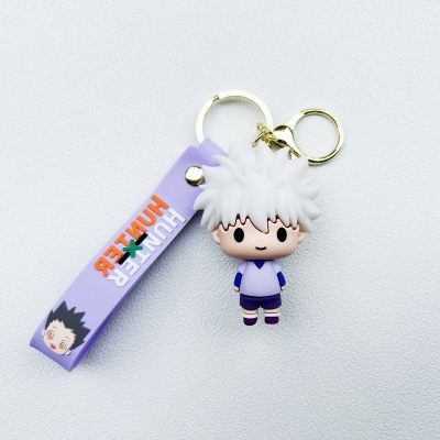 Picture of HUNTER X HUNTER Action Figure Keychain Killua Zoldyck GON·FREECSS Doll Pendent Keyring Hisoka Chrollo Kurapika Car Key Holder
