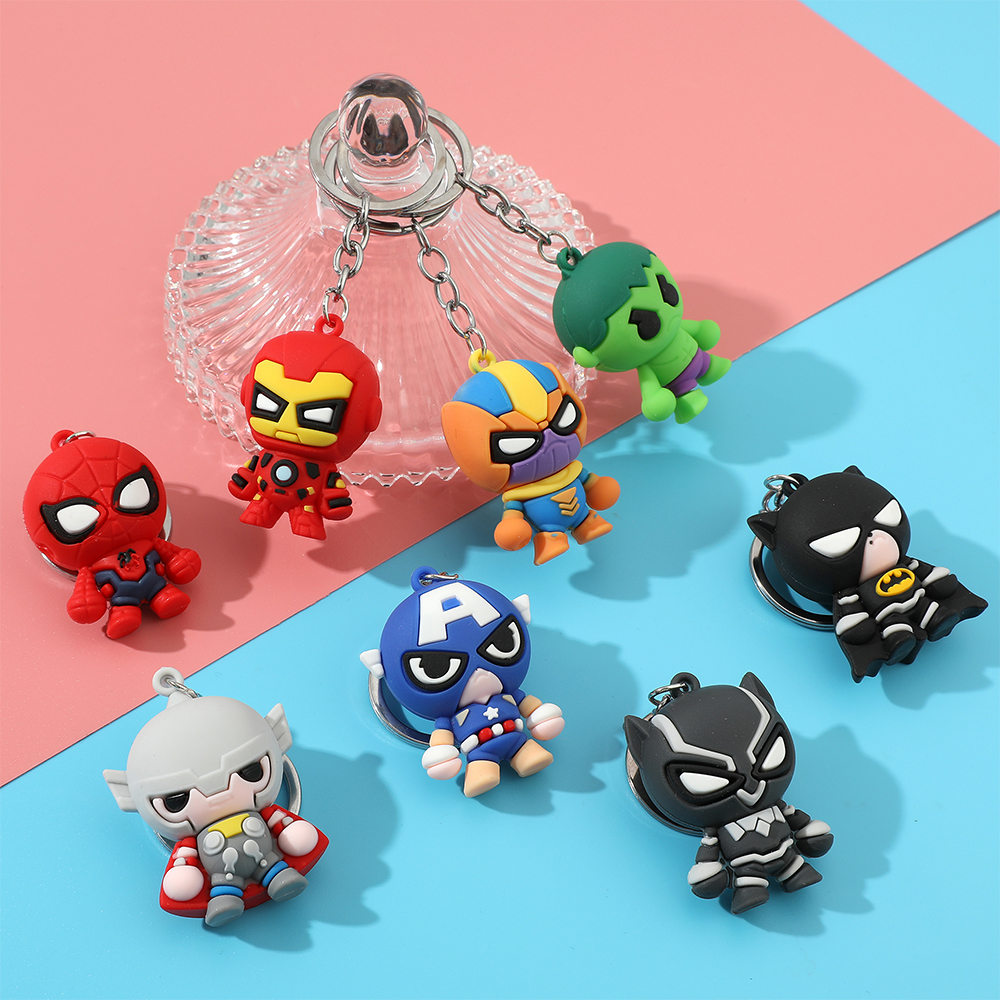 Picture of Cute Marvel Superhero The Avengers Keychains Creative Pendant Key Holder Fashion Accessories