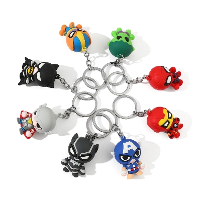 Picture of Cute Marvel Superhero The Avengers Keychains Creative Pendant Key Holder Fashion Accessories