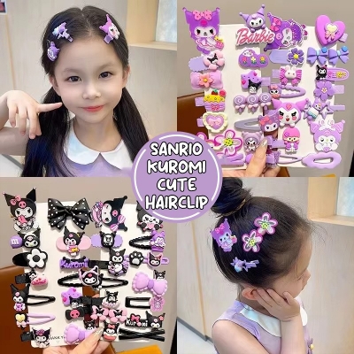 Picture of 14Pcs Kuromi Hair Clip Baby Girl Kawaii Set for Children Hair Sanrio Accessories