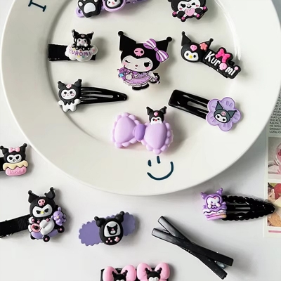 Picture of 14Pcs Kuromi Hair Clip Baby Girl Kawaii Set for Children Hair Sanrio Accessories