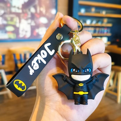 Picture of Joker Batman Catwoman Keychain Cute Doll Pendant Fashion Props Figure Keyring Super Hero Action Figures Men Women Bag Pendant