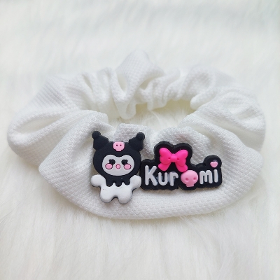 Picture of Sanrio Girls Hair Bands Cute Cartoon Kuromi Hair Rope Kawaii Elastic Headband Hair Accessories Ponytail Holder Holiday Gift