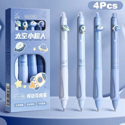 Picture of 4 Pcs Cartoon Capybara Panda Quick-drying Erasable Neutral Aesthetic Pen Writing Tools