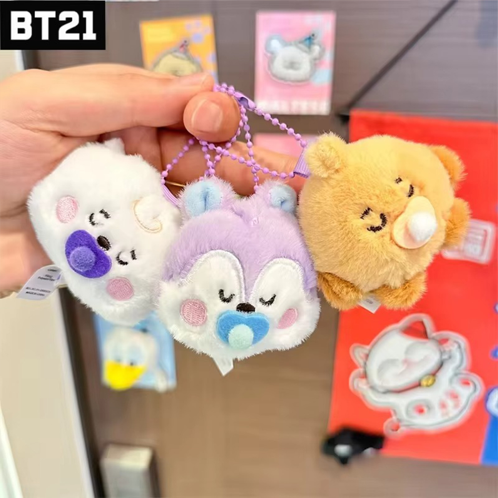 Picture of BT21 Kawaii Popular Anime Cooky TATA Koya RJ Shooky Mang Chimmy Mini Plush Keychain Pendant Baby Pacifier Plush Doll Bag Pendant Ornament Gift