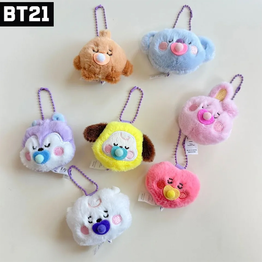 Picture of BT21 Kawaii Popular Anime Cooky TATA Koya RJ Shooky Mang Chimmy Mini Plush Keychain Pendant Baby Pacifier Plush Doll Bag Pendant Ornament Gift
