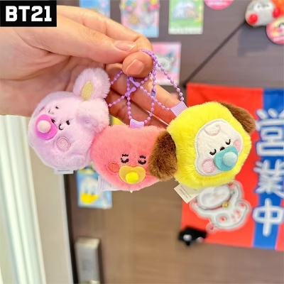 Picture of BT21 Kawaii Popular Anime Cooky TATA Koya RJ Shooky Mang Chimmy Mini Plush Keychain Pendant Baby Pacifier Plush Doll Bag Pendant Ornament Gift