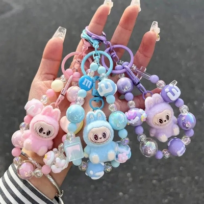 Picture of Labubu Keychain Cute Fluffy Fashion Bags Jewelry Keys Gifts Birthday