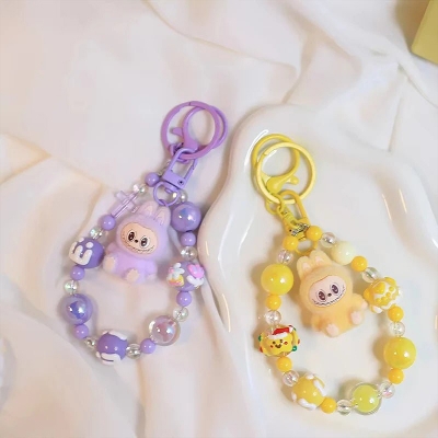 Picture of Labubu Keychain Cute Fluffy Fashion Bags Jewelry Keys Gifts Birthday