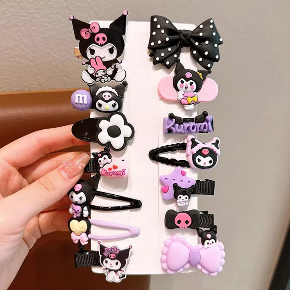Picture of 14Pcs Kuromi Hair Clip Baby Girl Kawaii Hello Kitty Set for Children Hair Sanrio Accessories