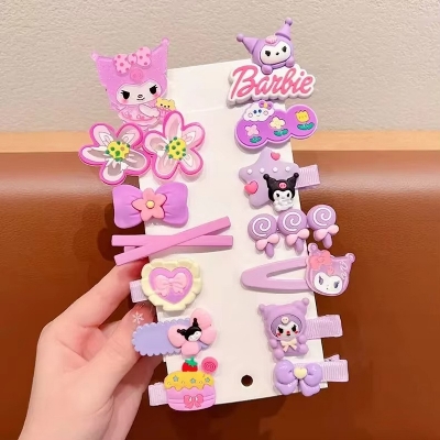 Picture of 14Pcs Kuromi Hair Clip Baby Girl Kawaii Hello Kitty Set for Children Hair Sanrio Accessories