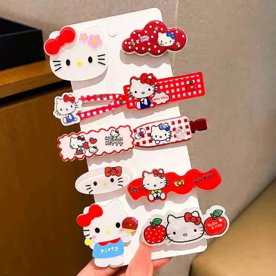 Picture of 14Pcs Kuromi Hair Clip Baby Girl Kawaii Hello Kitty Set for Children Hair Sanrio Accessories