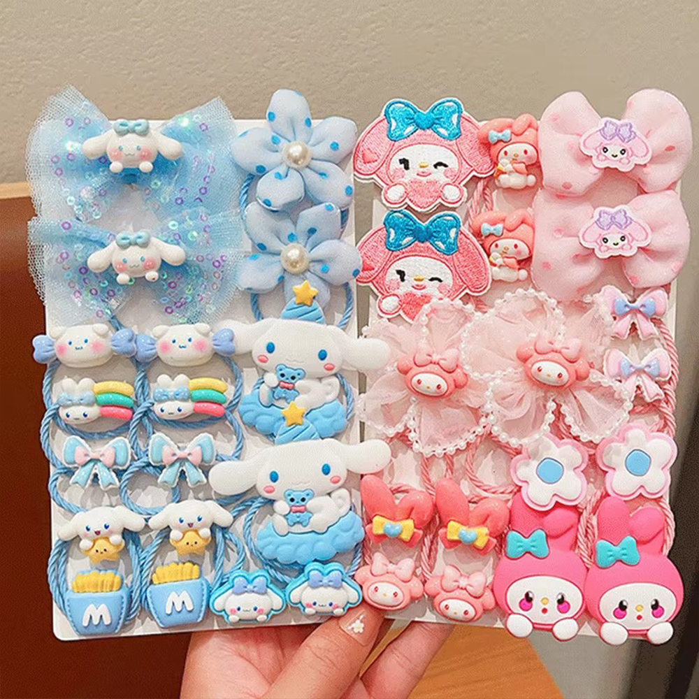 Picture of 18PCS Hair Clip Set Kuromi Hello Kitty Cinnamonroll Melody Kawaii Baby Girl Sanrio Cute Hair Accessories for Kids