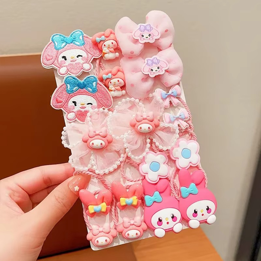 Picture of 18PCS Hair Clip Set Kuromi Hello Kitty Cinnamonroll Melody Kawaii Baby Girl Sanrio Cute Hair Accessories for Kids