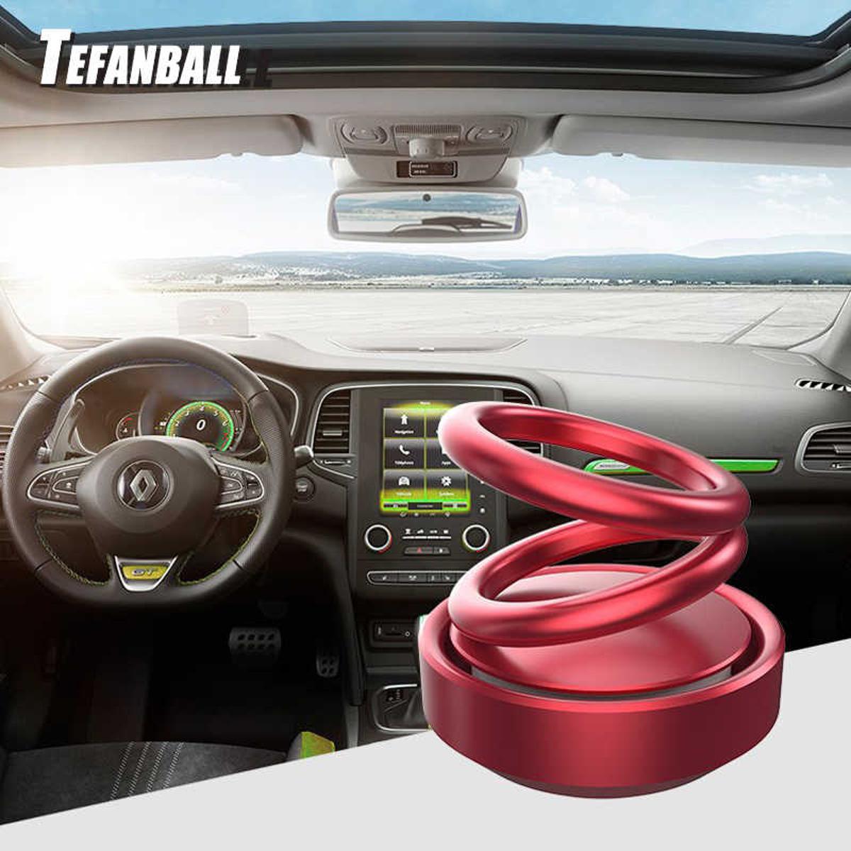 Picture of 1 Pcs Solar Energy Double Ring Rotating Suspension Aromatherapy Car Air Freshener
