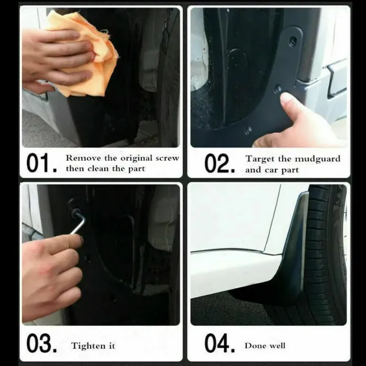 Picture of Universal Car Mudguards 4 Pcs Black