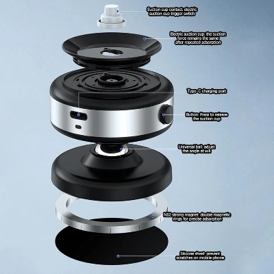Picture of Electric Vacuum Magnetic Suction Car Phone Mount, 2024 New Upgraded Version Magnetic Vacuum Adsorption Mobile Phone Holder