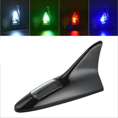 Picture of Flash Led Auto Car Shark Antenna Fin Roof Antenna Car Styling Warning Tail Light Solar Power