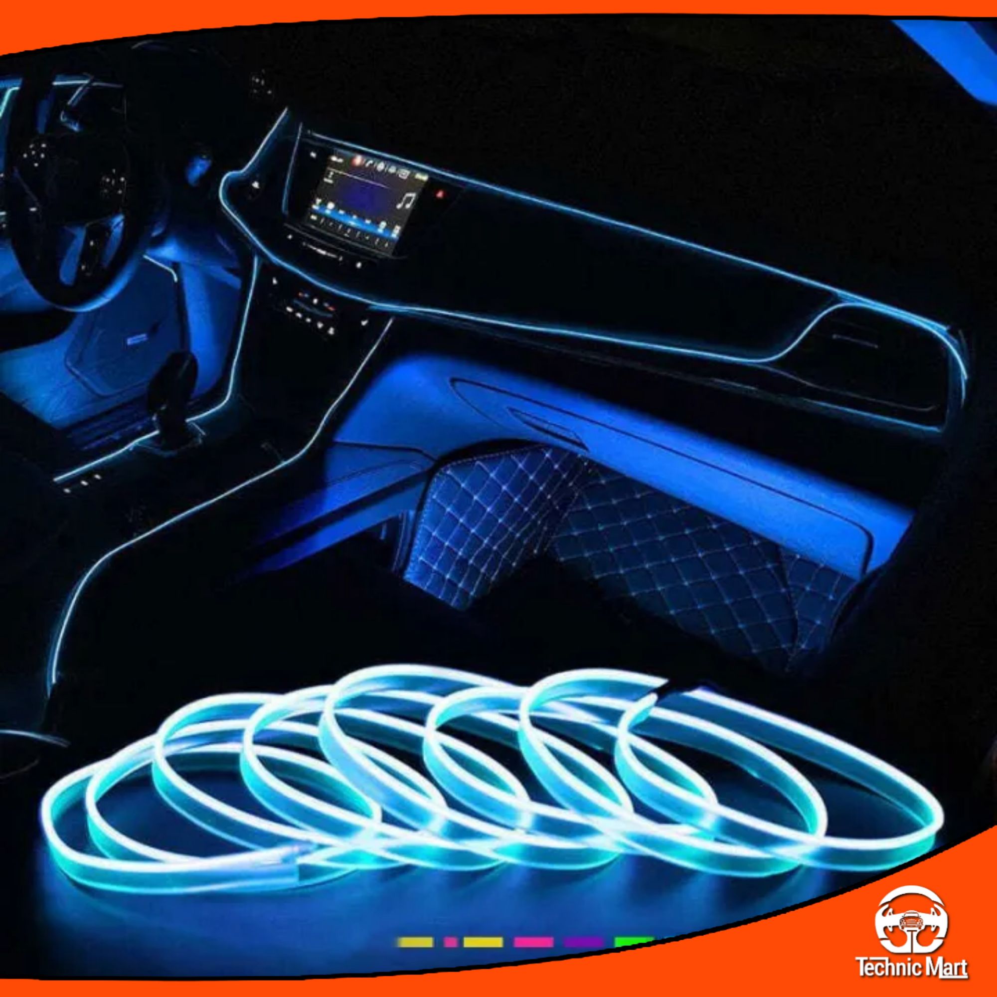 Picture of Car Neon Light Car Interior Lighting Strip 3 Meters