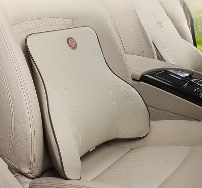 Picture of Premium Car memory foam backrest lumbar support Black colour.