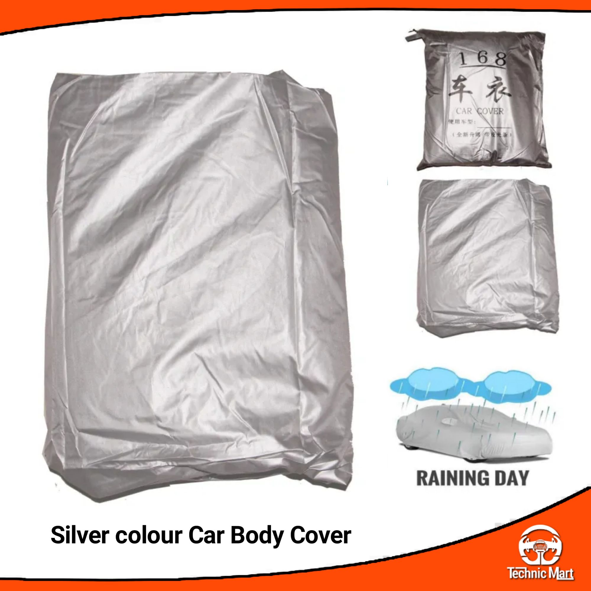 Picture of Car Body Cover for Toyota Vitz Silver Color Waterproof