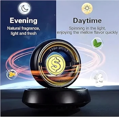 Picture of Solar Car Air Freshener Car Lucky Ornaments And Aroma Diffuser, Rotating Solar Powered Car Aromatherapy